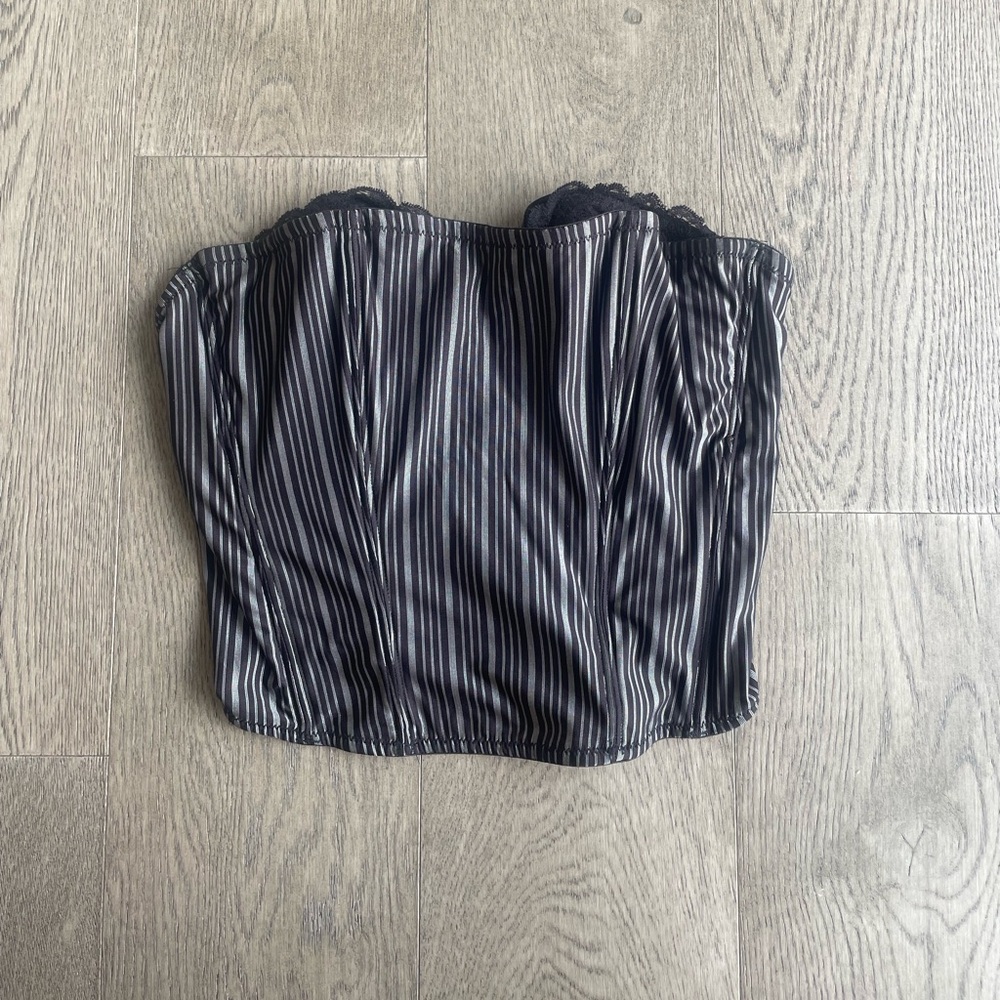 Stretch pinstripe corset